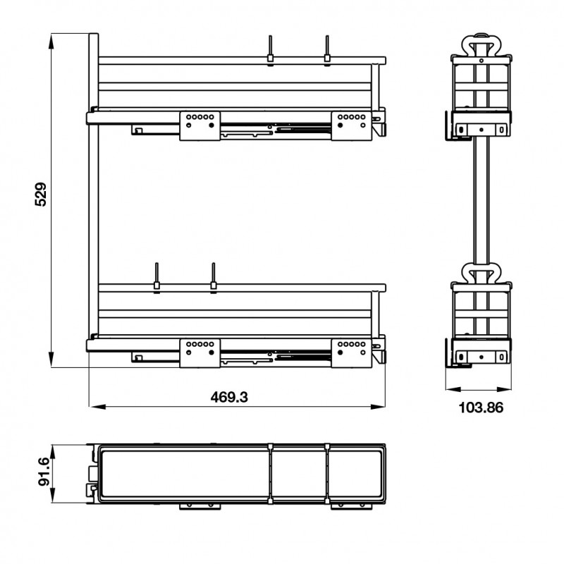Kệ đựng chai lọ Hafele KOSMO OMERO 150 549.20.890