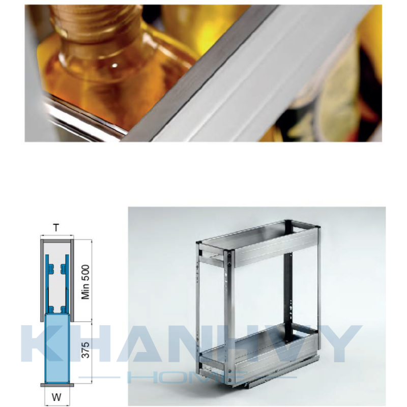 Kệ gia vị 2 tầng bản tủ 200mm Higold 306001
