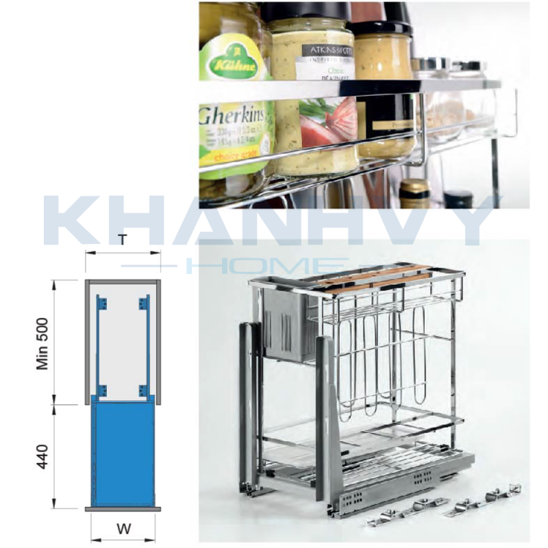 Kệ gia vị dụng cụ diamond giảm chấn higold 306034
