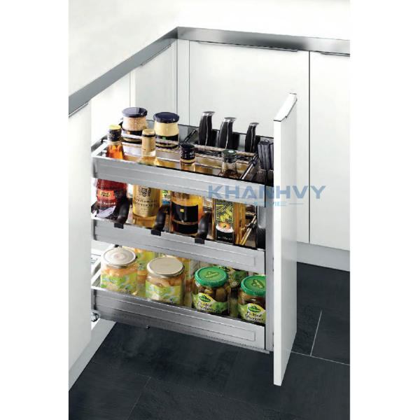 Kệ gia vị dụng cụ inox ray giảm chấn Higold 306002