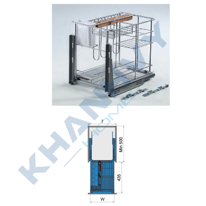 Kệ gia vị giảm chấn 400mm Higold 306041