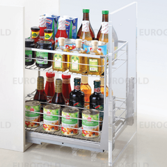 Kệ gia vị inox nan dẹt, ray giảm chấn Eurogold ES61230B