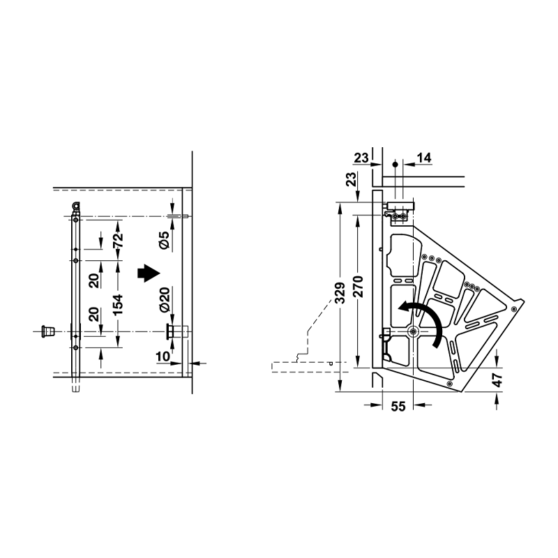 Kệ giày 3 kệ Hafele 892.14.253