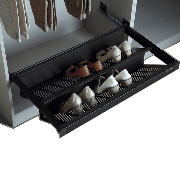 Kệ giày bằng kim loại Hafele 800mm màu nâu 807.95.163