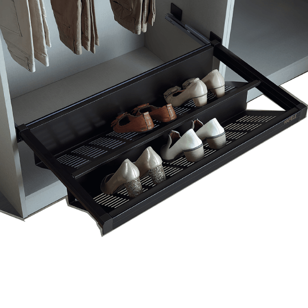 Kệ giày bằng kim loại Hafele 800mm màu trắng 807.95.863