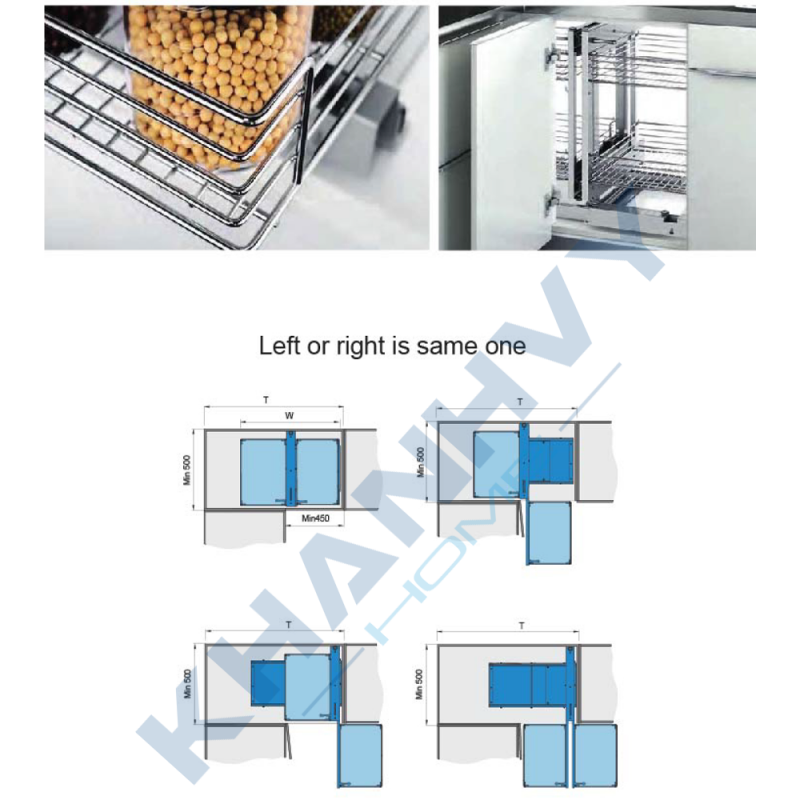 Kệ góc kéo inox 304 Higold 101011