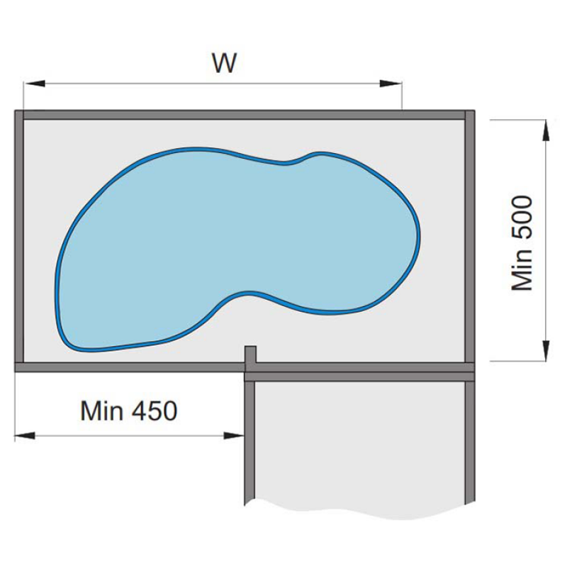 Kệ góc xoay - Swing Tray (Mở Trái) Imundex 7 803 700