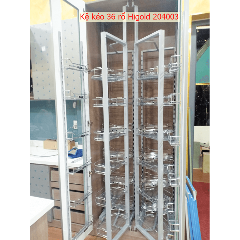 Kệ kéo 36 rổ tủ inox 304 (900mm) Higold 204003