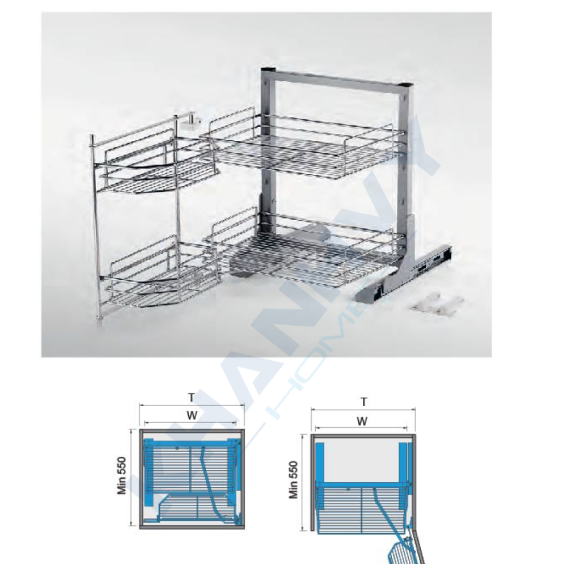 Kệ thực phẩm 4 rổ inox 304 Higold 309009