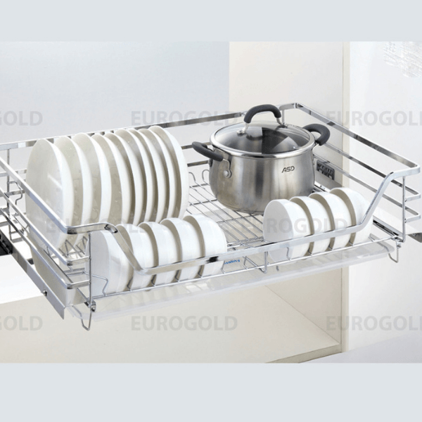 Kệ xoong nồi, bát dĩa dẹt đa năng, gắn cánh âm tủ Eurogold EPD7260