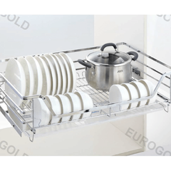 Kệ xoong nồi, bát dĩa dẹt đa năng, gắn cánh âm tủ Eurogold EP70