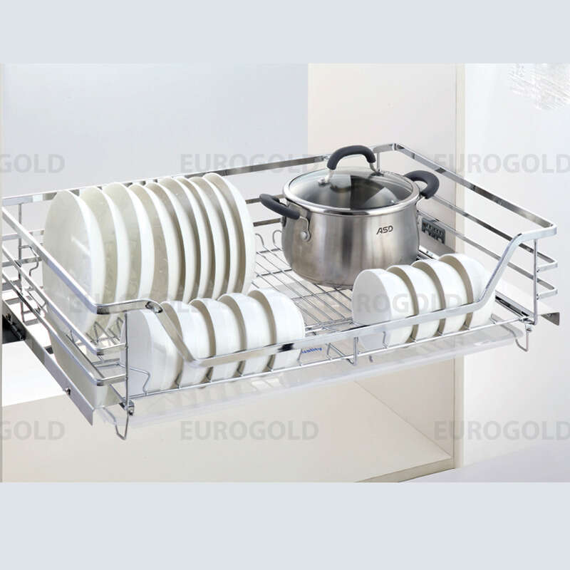Kệ xoong nồi, bát dĩa dẹt đa năng, gắn cánh âm tủ Eurogold EPD7290