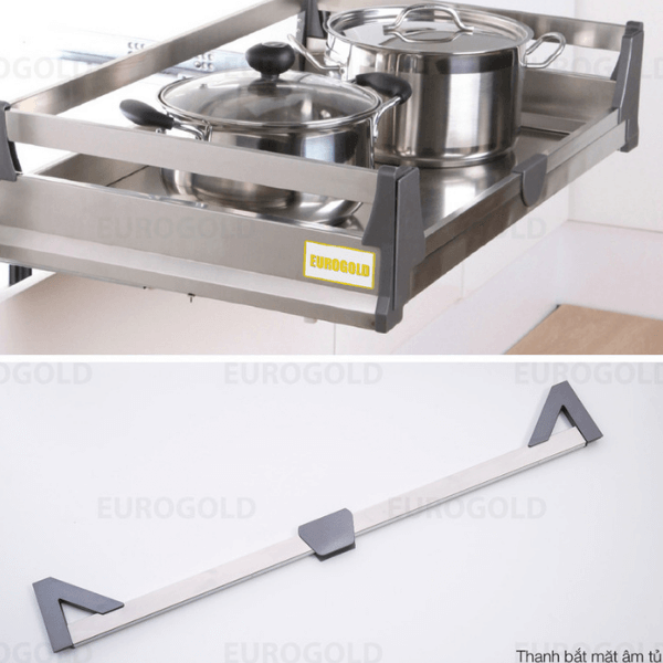 Kệ xoong nồi hộp 2 lớp đáy âm tủ Eurogold EU131600