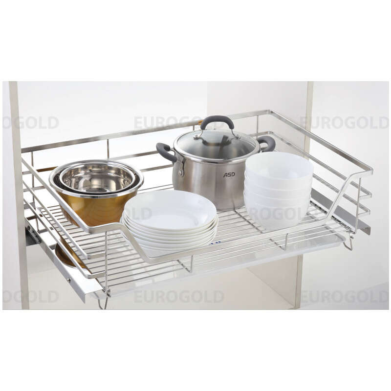 Kệ xoong nồi inox mờ cao cấp, gắn cánh âm tủ Eurogold EPD6260