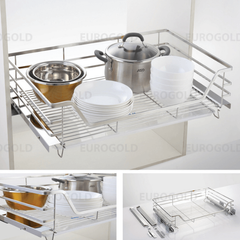 Kệ xoong nồi inox mờ cao cấp, gắn cánh âm tủ Eurogold EP70B