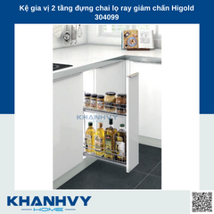 Kệ gia vị 2 tầng đựng chai lọ ray giảm chấn Higold 304099