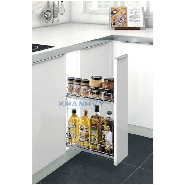 Kệ gia vị 2 tầng đựng chai lọ ray giảm chấn Higold 304099