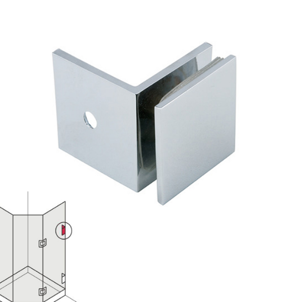 Kẹp tường – kính 90 độ có bas Häfele 981.00.542