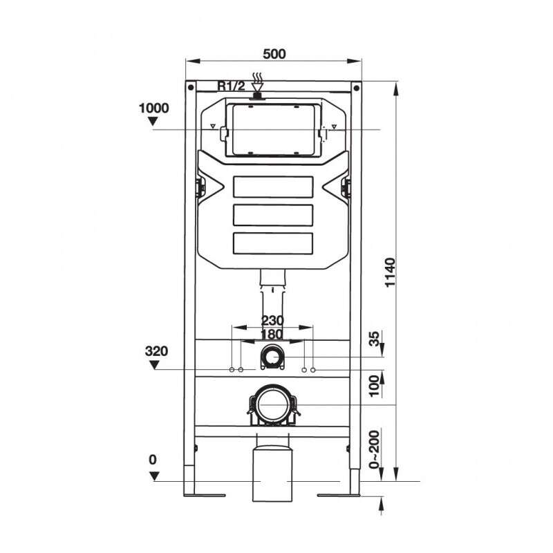 Két nước âm Mechanical 1140 cho bồn cầu treo Hafele 588.73.920
