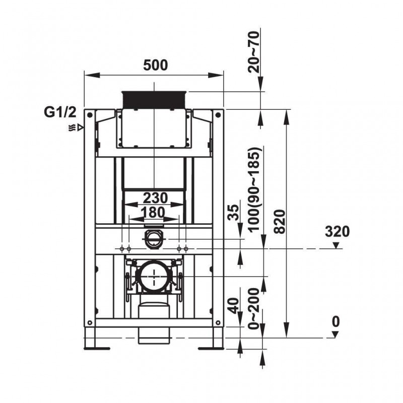 Két nước âm Mechanical 820 cho bồn cầu treo Hafele 588.73.922