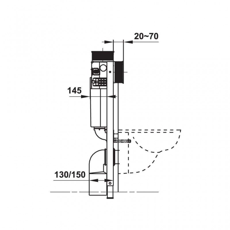 Két nước âm Mechanical 820 cho bồn cầu treo Hafele 588.73.922