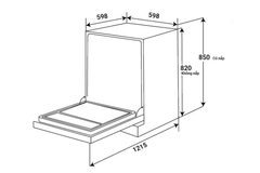 Máy rửa chén Kaff KF-CARYA1FXS bán âm tủ