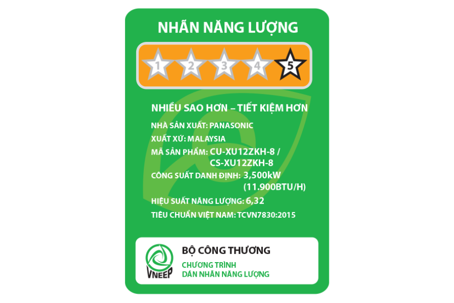 Máy lạnh Panasonic CU/CS-XU12ZKH-8 Inverter 1 chiều 11.900 BTU 1.5HP
