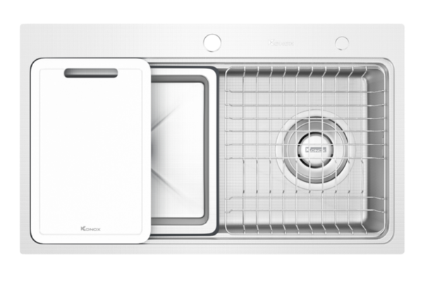 Chậu rửa bát Konox KN8048TS Dekor 1 hố chống xước Workstation Sink