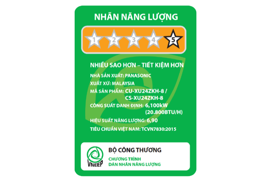 Máy lạnh Panasonic CU/CS-XU24ZKH-8 Inverter 1 chiều 20.800 BTU 2.5HP