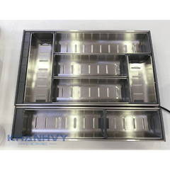 Khay chia thìa nĩa inox 304 mỏ rộng Eurogold E0650E
