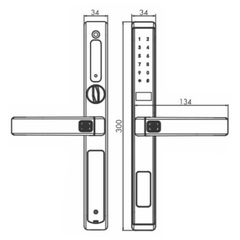 Khóa cửa nhôm vân tay hubert HB CN77 BLACK
