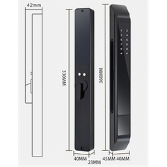 Khóa cửa nhôm vân tay hubert HB CN79 Black Bluetooth