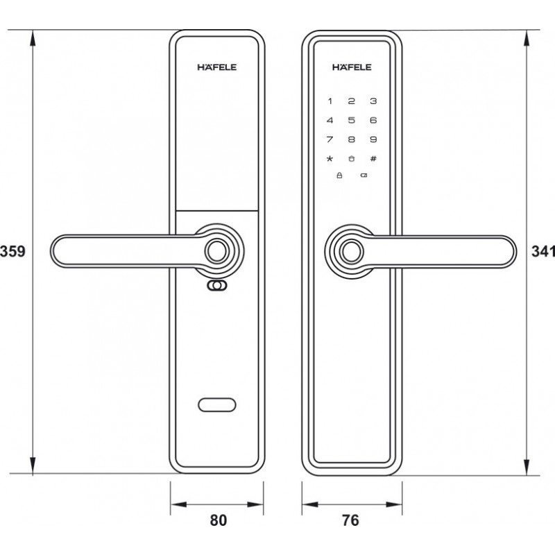 Khóa điện tử DL7600 Đen Không Pin 912.20.237