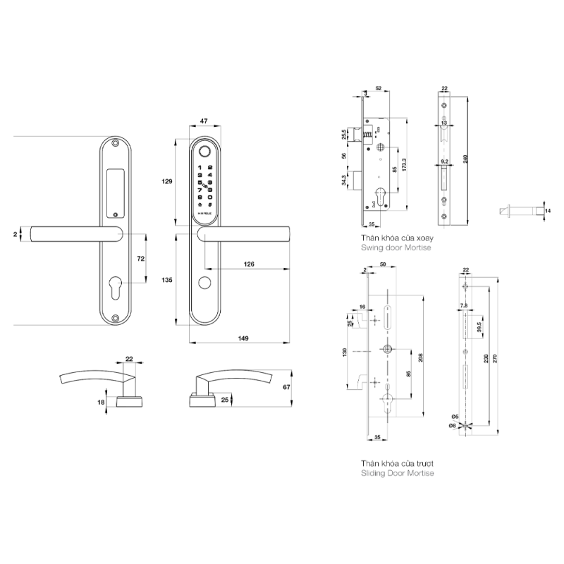 Khóa điện tử Hafele EL6500 TCS 912.20.130