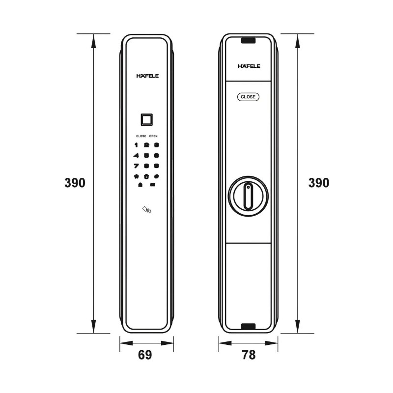 Khóa điện tử Hafele PP9000 912.05.693