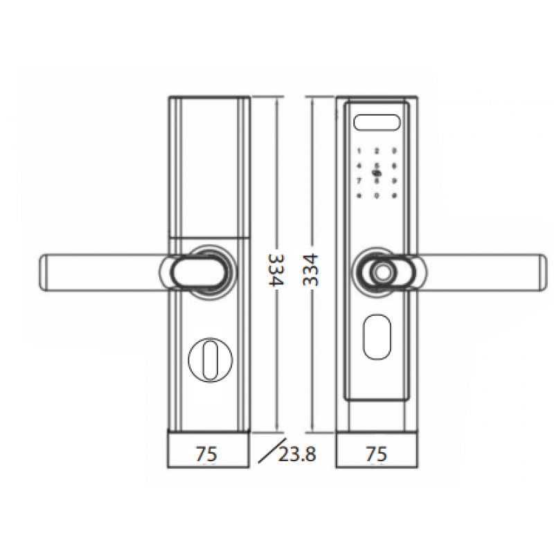 Khóa điện tử Hubert HB CG75 BLACK