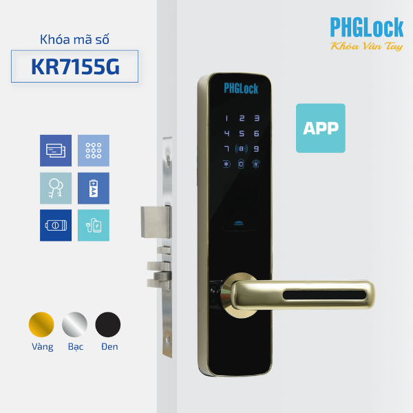 Khóa điện tử PHGLock KR7155G - R App