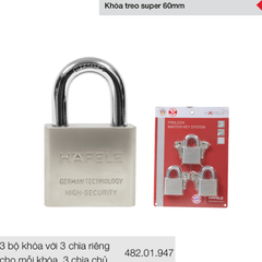 Khóa treo super 60mm – 3 bộ khóa Häfele 482.01.947
