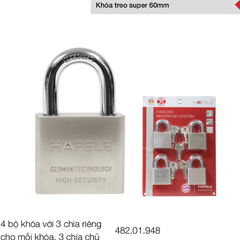 Khóa treo super 60mm – 4 bộ khóa Häfele 482.01.948