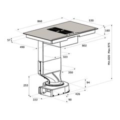 Bếp từ kết hợp máy hút khói khử mùi Malloca HIH-904 SLIM
