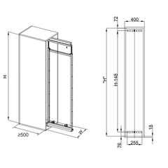 Tủ đồ khô Hafele cánh kéo DOLCE 400mm 548.65.005