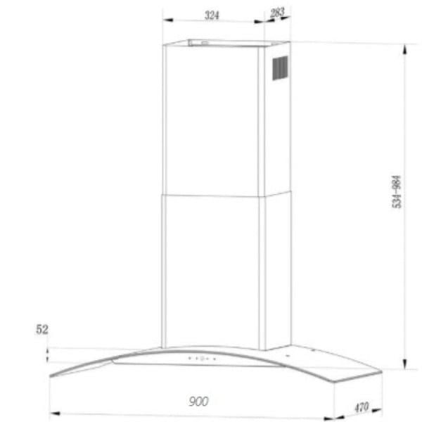 Máy hút mùi kính cong Kaff KF-GB209TB