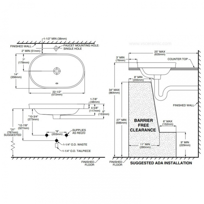 Lavabo để bàn American Standard WP-0310