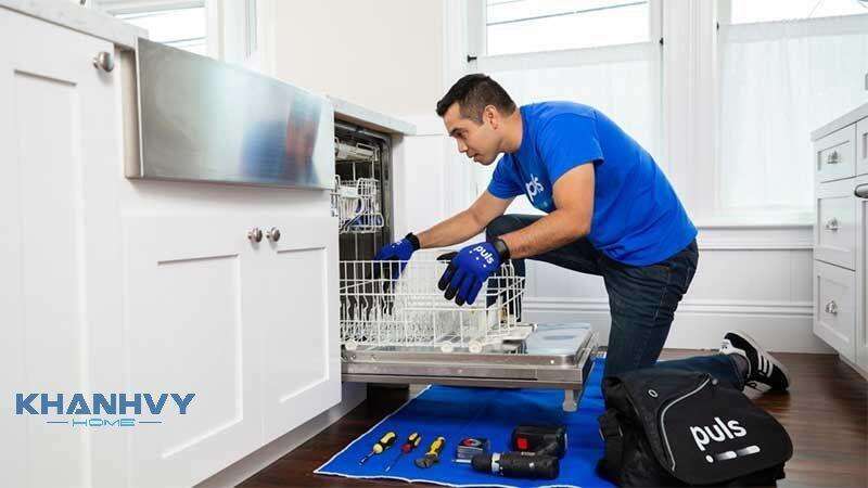Vị trí lắp máy rửa chén, tùy thuộc loại máy