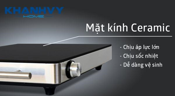 Mặt kính Ceramic là loại mặt kính bếp từ thông dụng nhất
