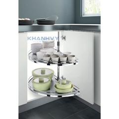 Mâm xoay 1/2 đáy gỗ 900mm Higold - Crom 101108