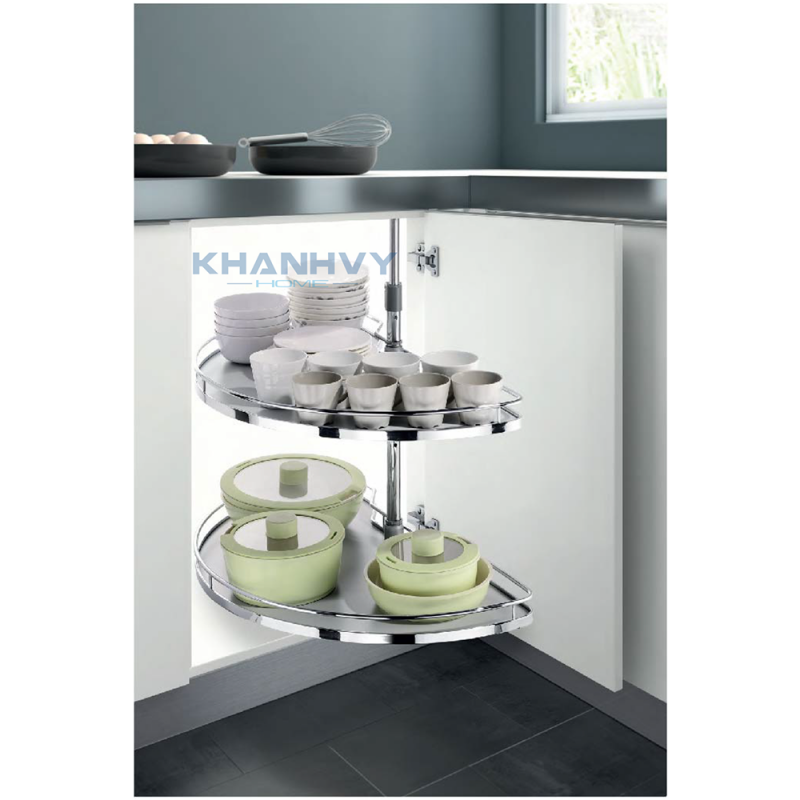 Mâm xoay 1/2 đáy gỗ 900mm Higold - Crom 101108