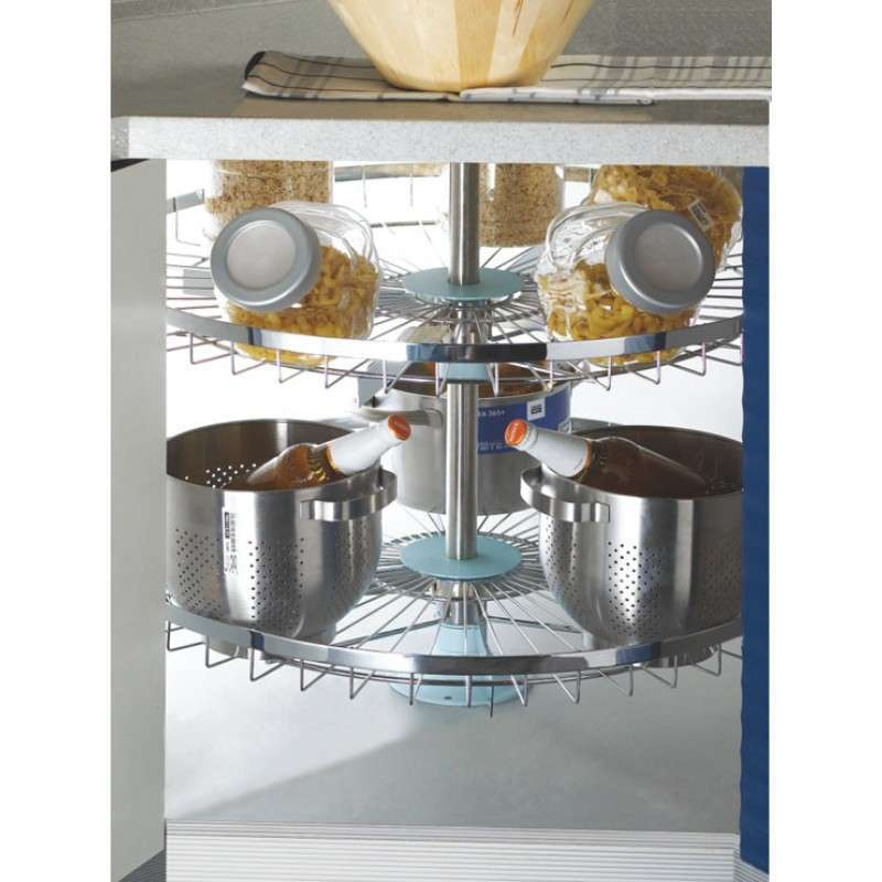 Mâm xoay 3/4 đáy gỗ crom 900mm Higold 101112