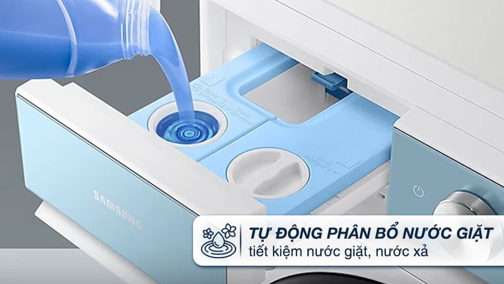 Máy giặt sấy Samsung WD14BB944DGMSV 14 kg Bespoke AI™ với Ngăn giặt xả tự động