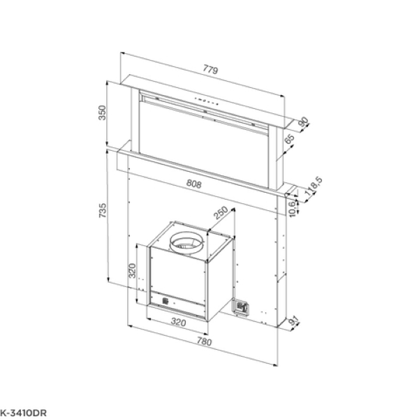Máy hút mùi âm bàn Malloca K-3410DR